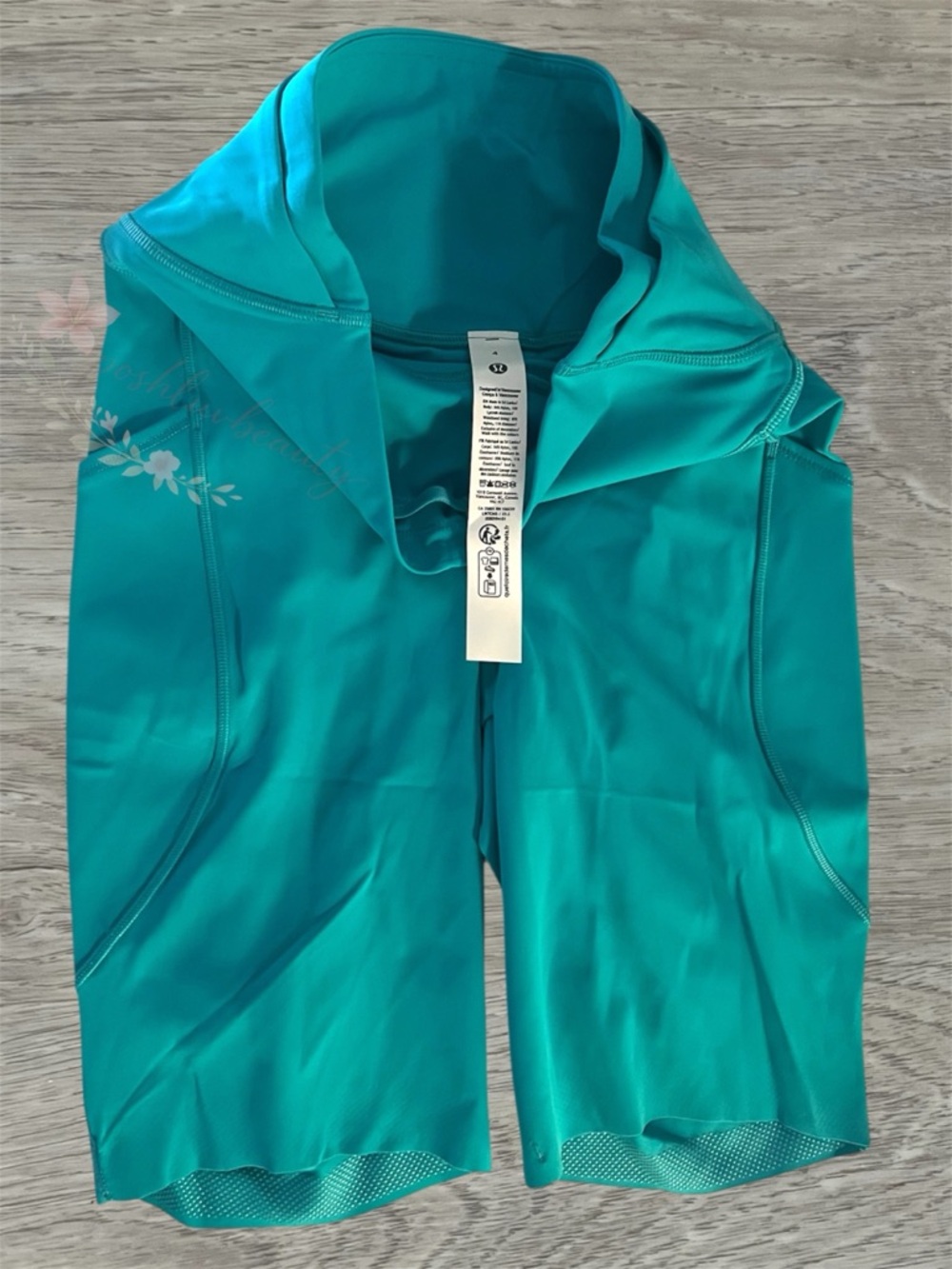 Lululemon Fast and Free High Rise Shorts 8” Tropics Teal Running Pockets NWT - Picture 3 of 3